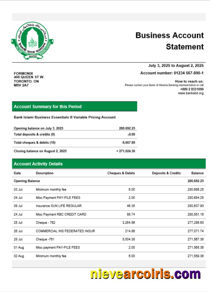 Islami enterprise account statement